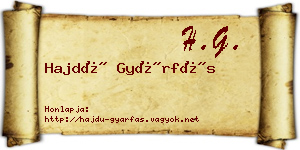 Hajdú Gyárfás névjegykártya