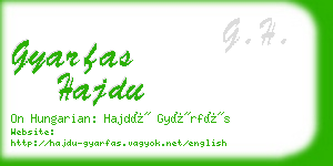 gyarfas hajdu business card